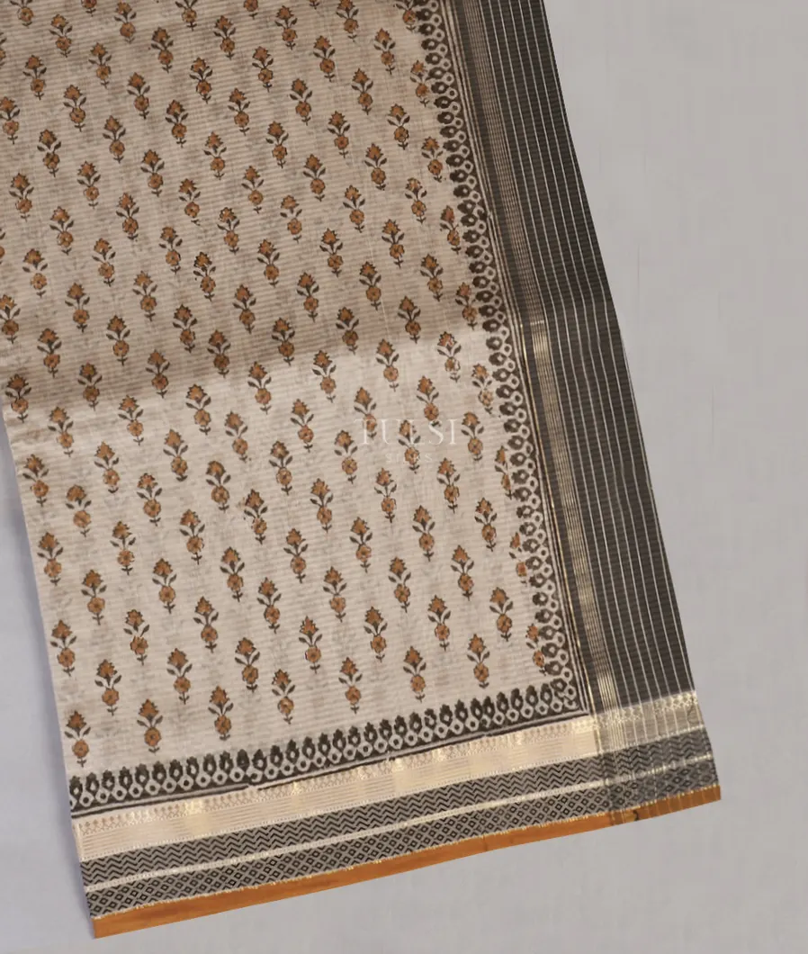 Light Grey Maheshwari Printed Cotton Saree T561636-image