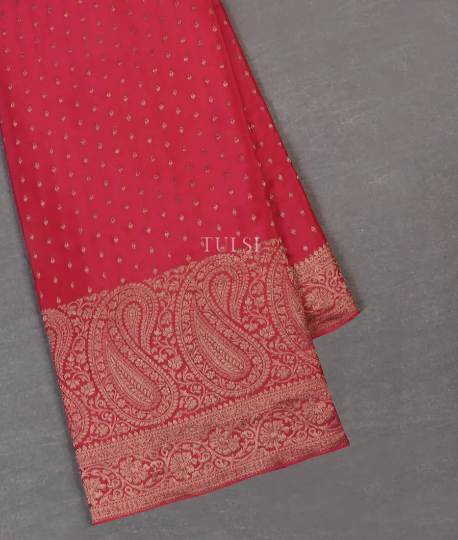 Pinkish Red Mysore Crepe Silk Saree T584132-image
