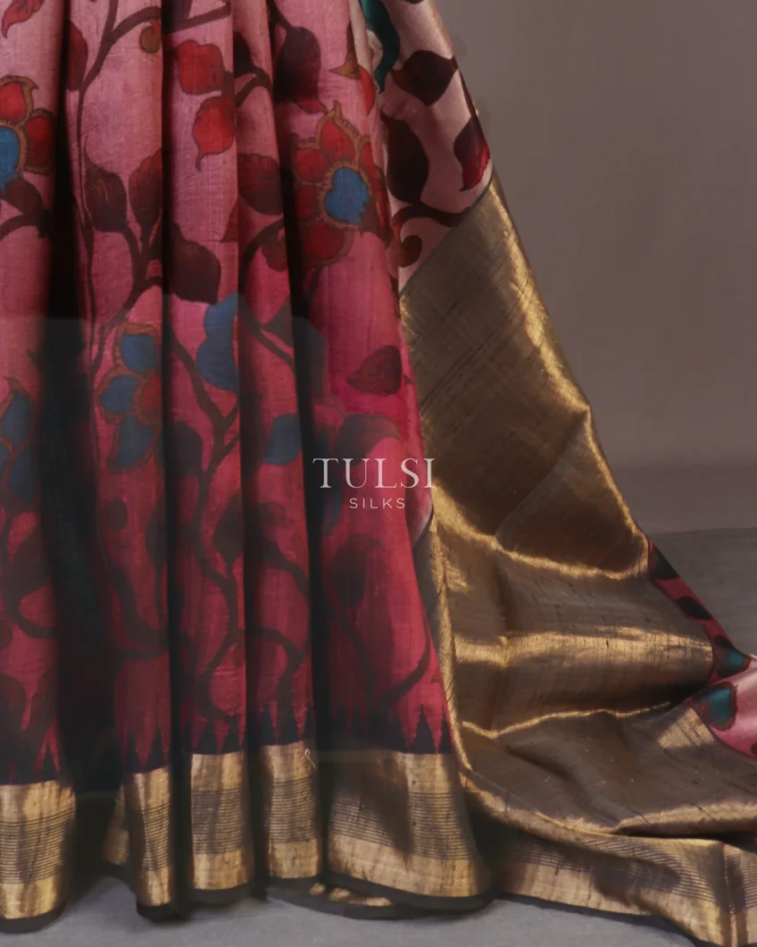 dark-pink-tussar-hand-printed-saree-t585020-t585020-d