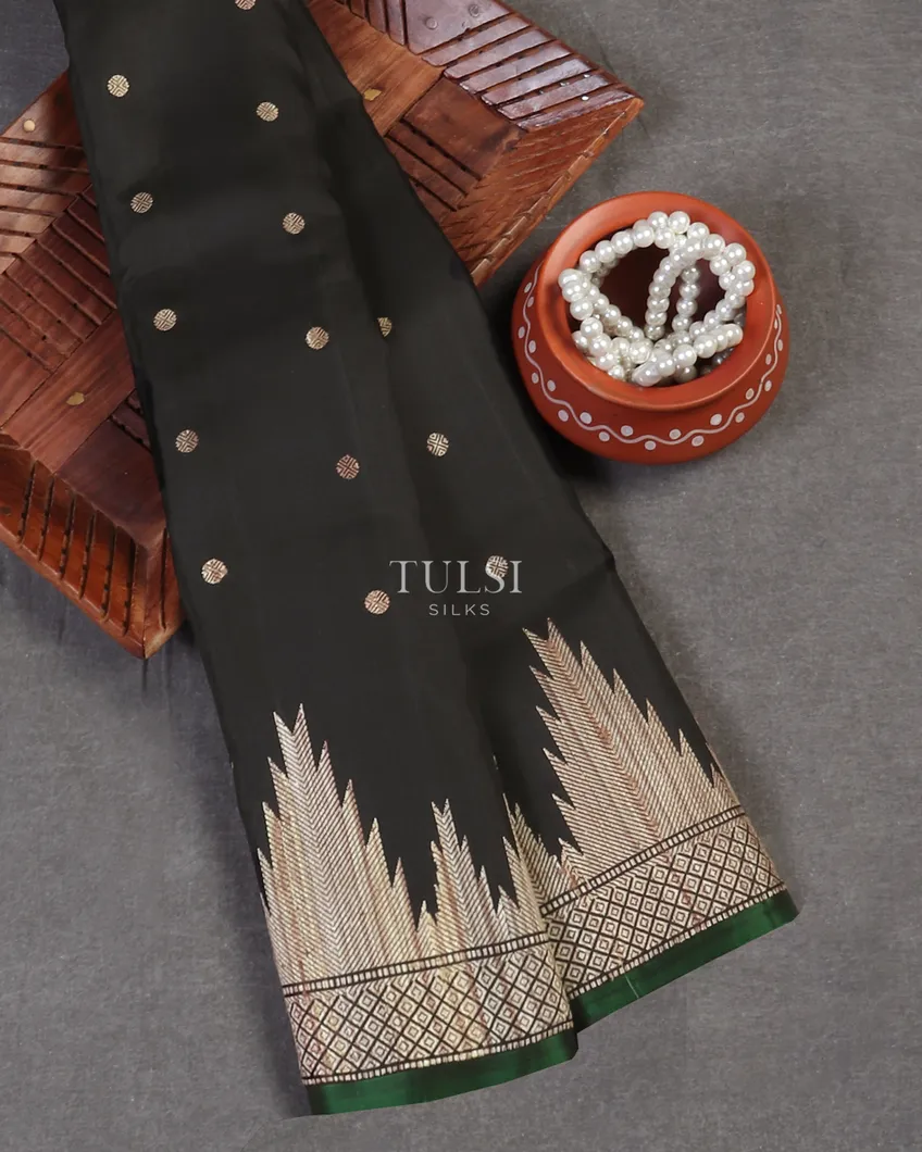 Black Gadwal Silk Saree T576194-image
