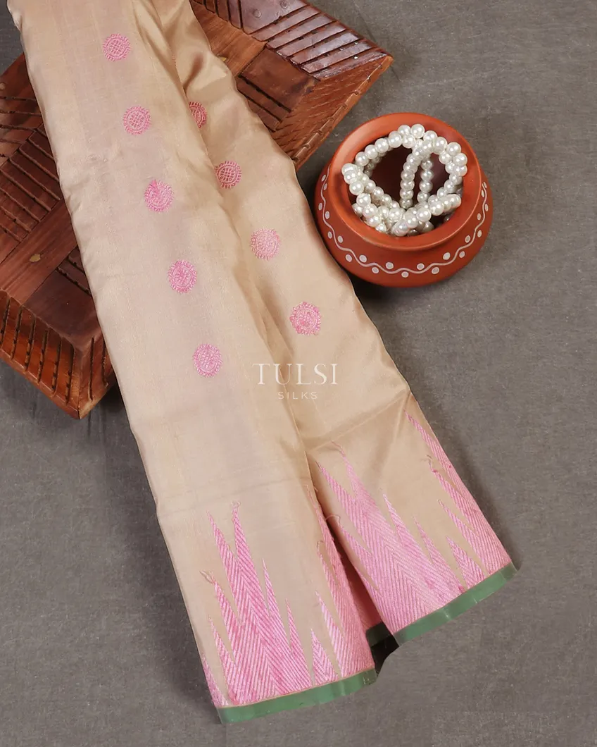 Beige Gadwal Silk Saree T576189-image