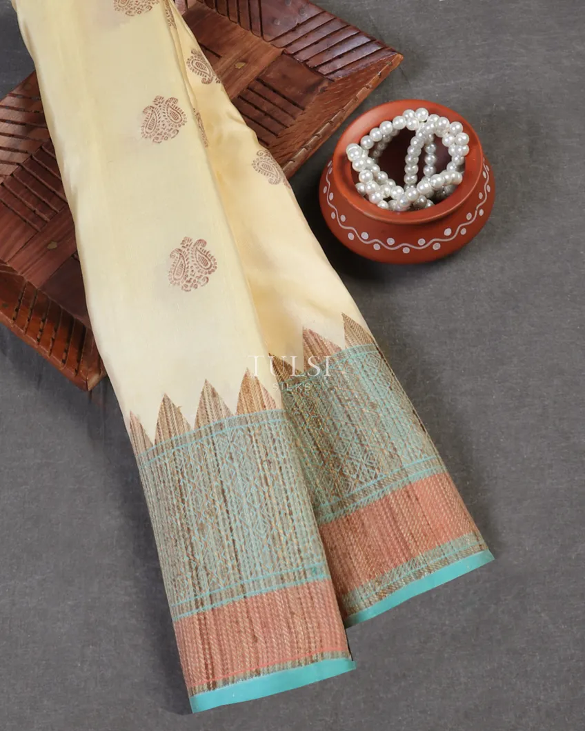 Cream Gadwal Silk Saree T545758-image