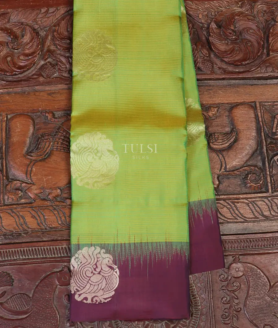 Yellowish Green Soft Silk Saree T581030-image