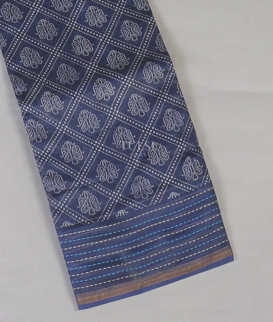 Blue Soft Printed Cotton Saree T559984-image