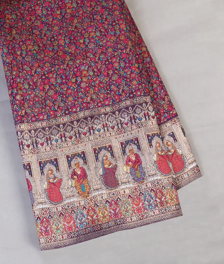 Purple Kashmir Kani Silk Saree T585409-image