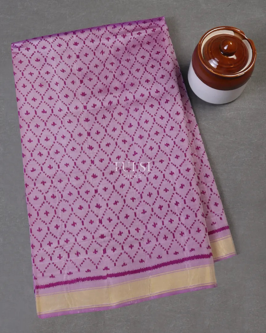 Lilac Purple Patola Silk Saree T567570-image