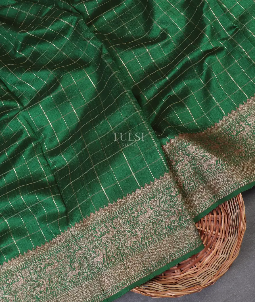Green Banaras Tussar Saree T575126-image