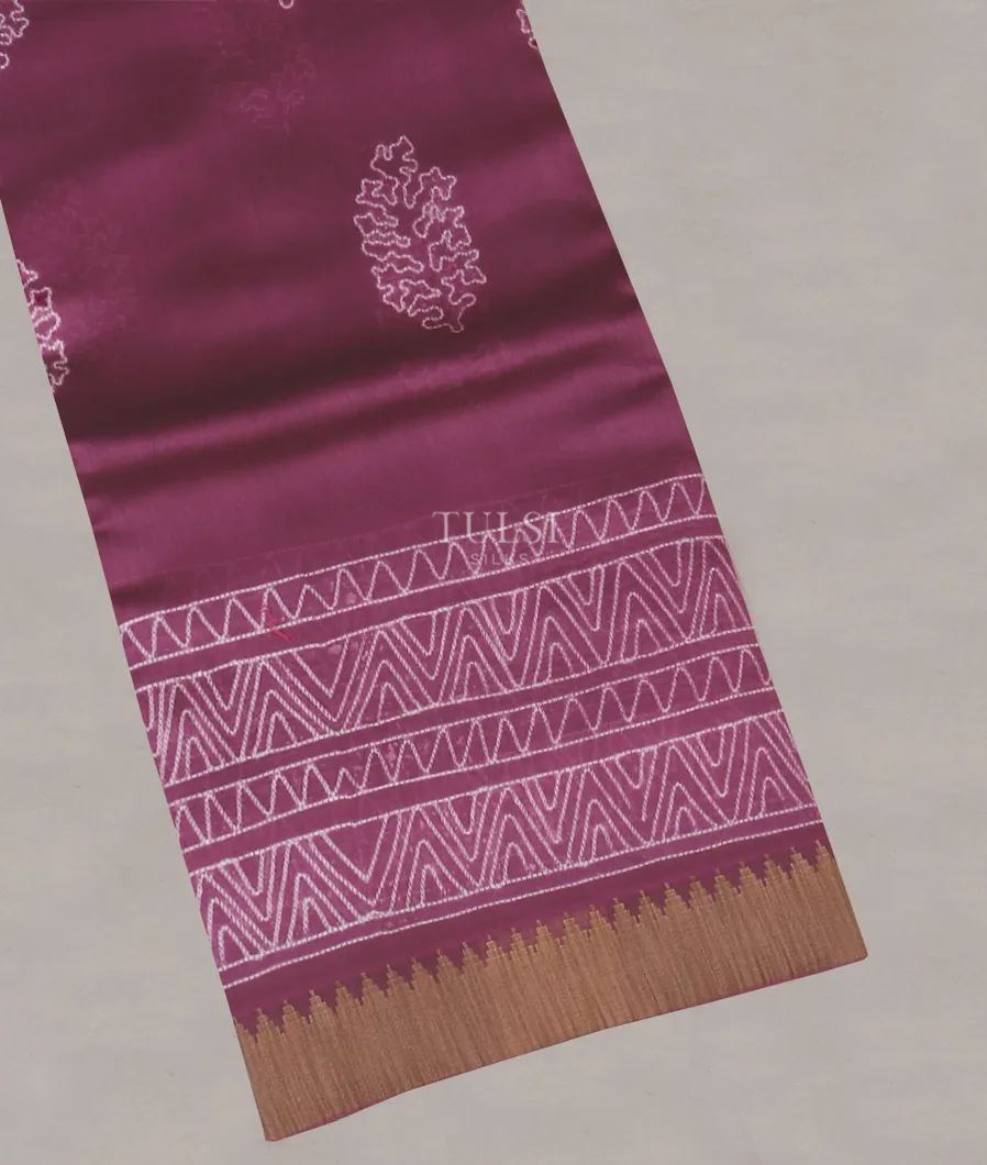 Purple Printed Cotton Saree T534514-image