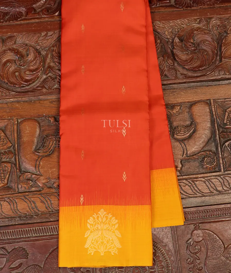 Orange Soft Silk Saree T581021-image