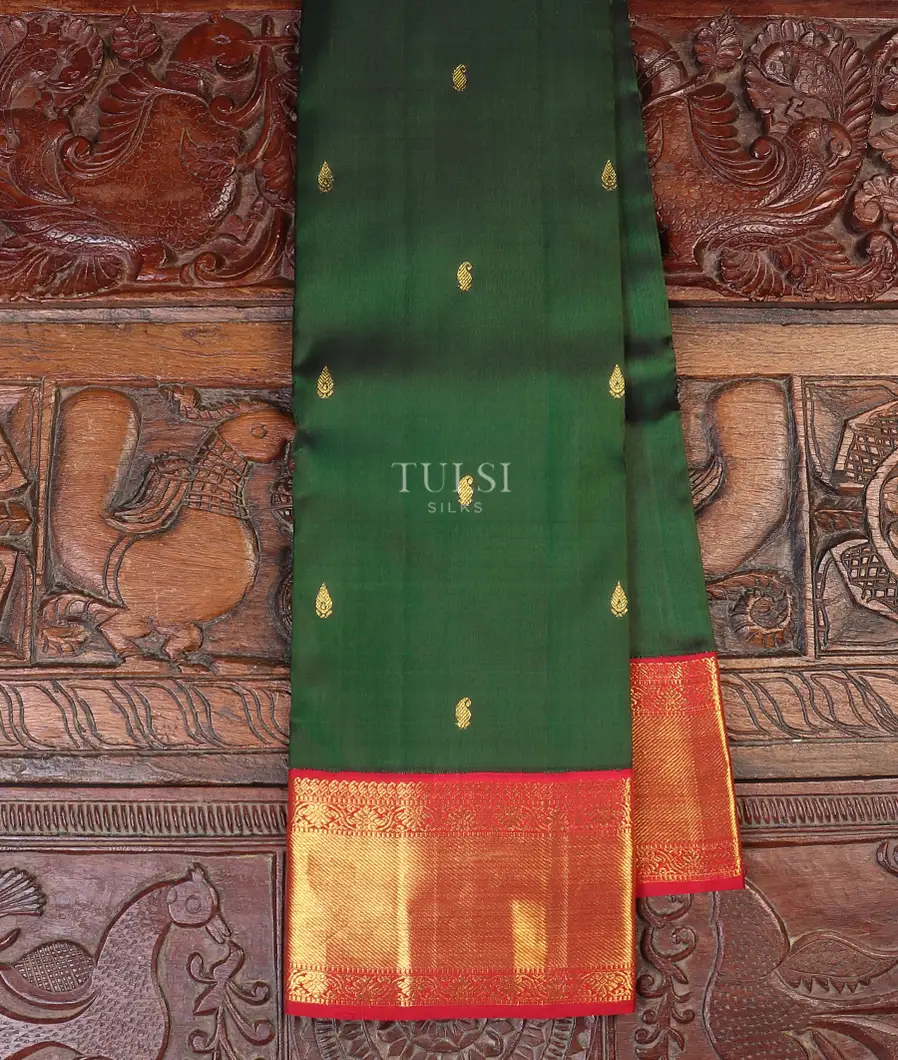 Bottle Green Kanjivaram Silk Saree T561497-image