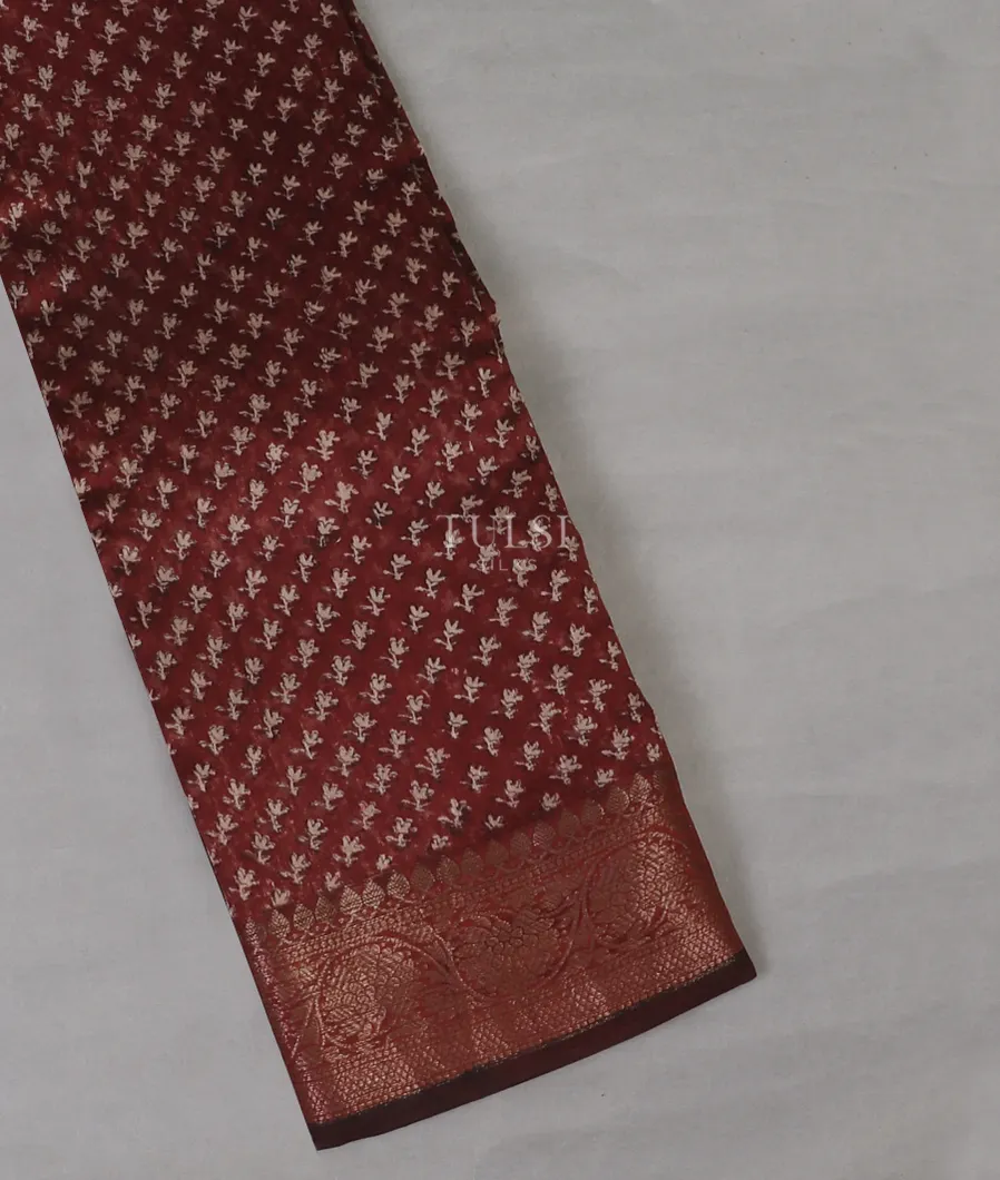 Brown Soft Printed Cotton Saree T581561-image