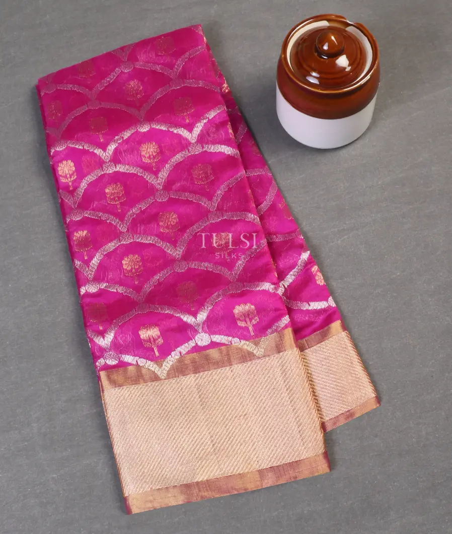 Magenta Chanderi Silk Saree T570512-image