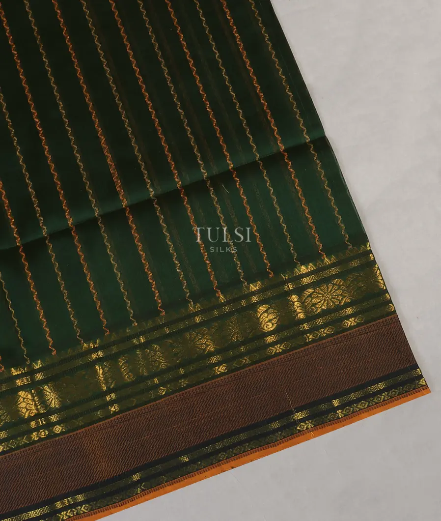 Dark Green Silk Cotton Saree T560531-image