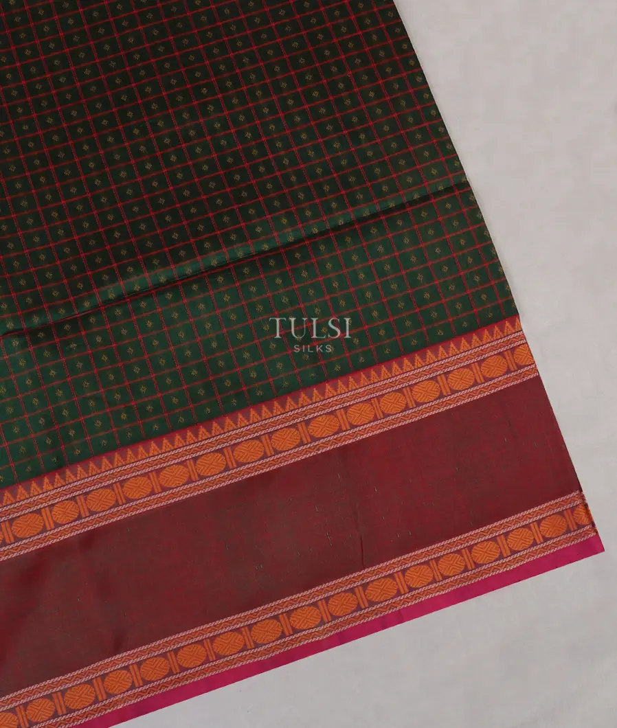 Dark Green Silk Cotton Saree T571446-image