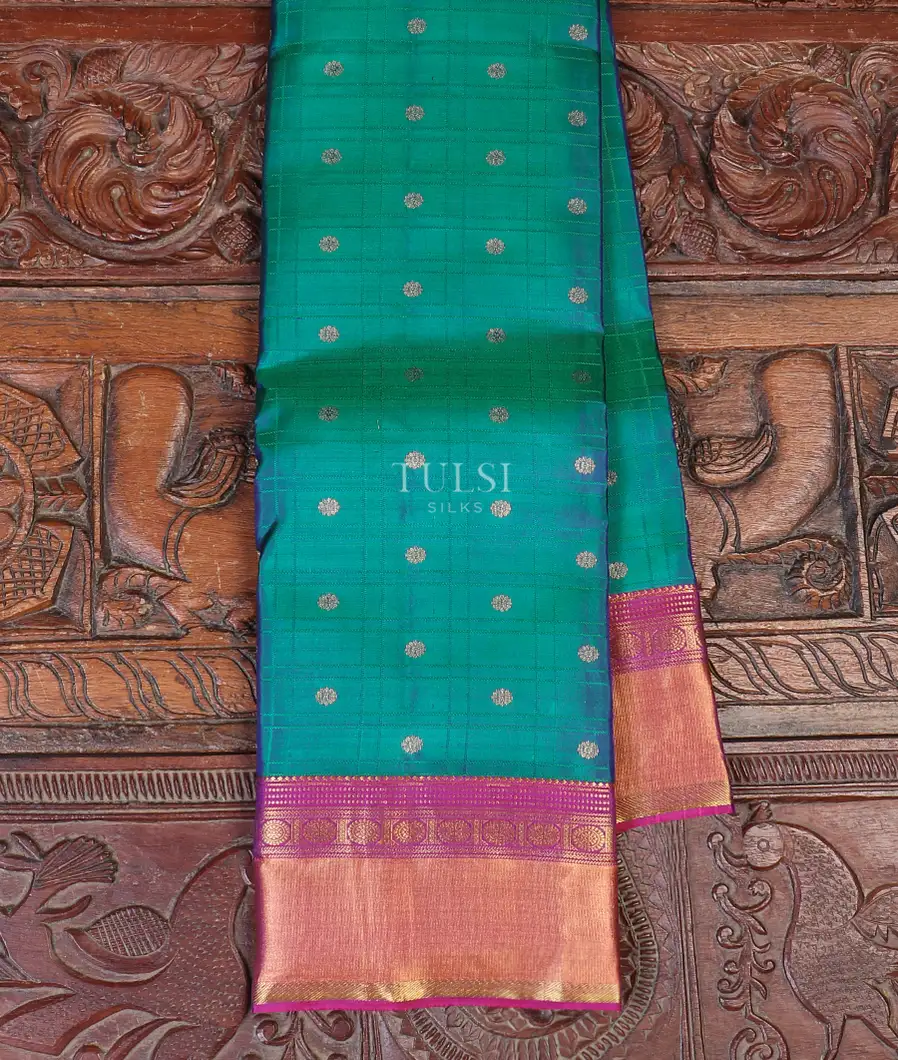 Peacock Green Soft Silk Saree T582189-image