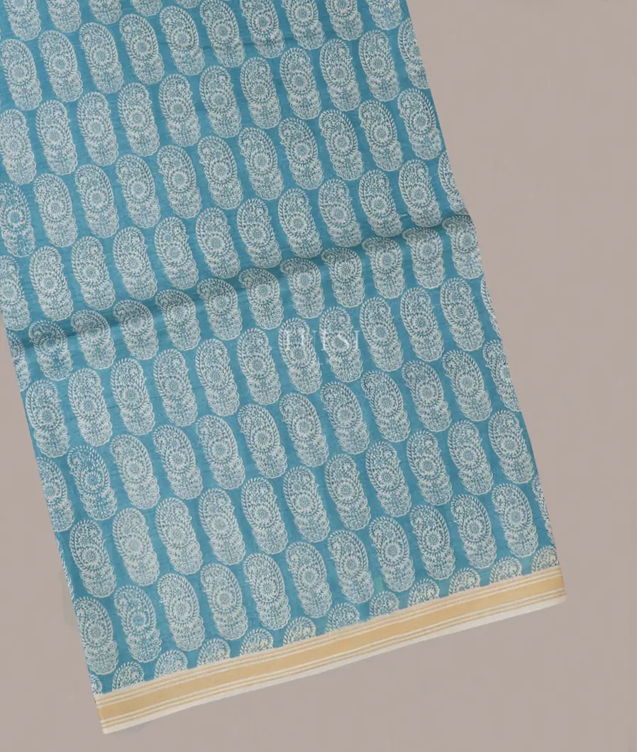 Light Blue Tussar Cotton Saree T558969-image