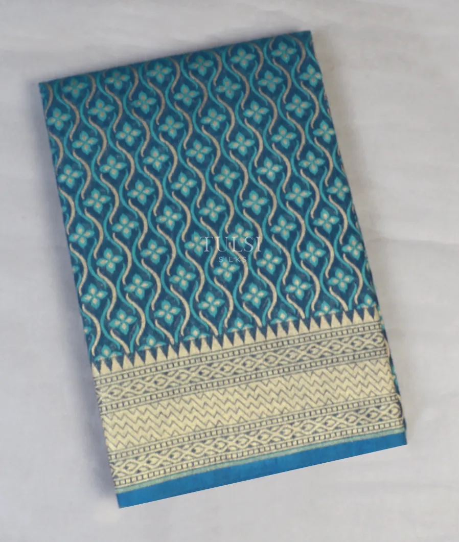 Blue Banaras Cotton Saree T462173-image