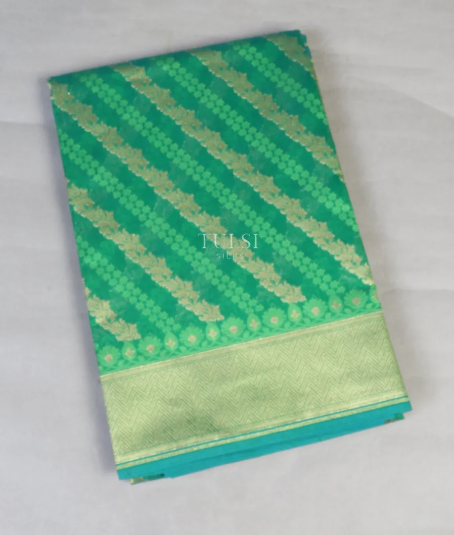 Green Banaras Cotton Saree T555016-image