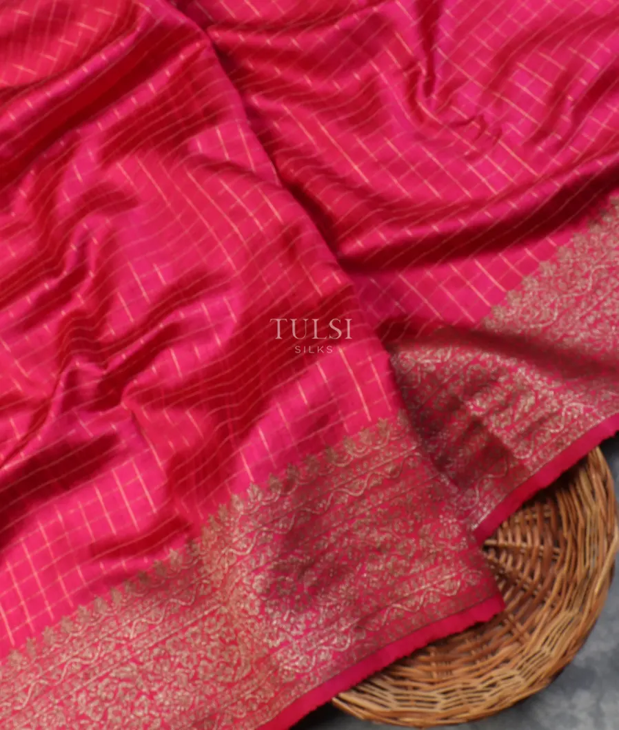 Dark Pink Banaras Tussar Saree T586893-image