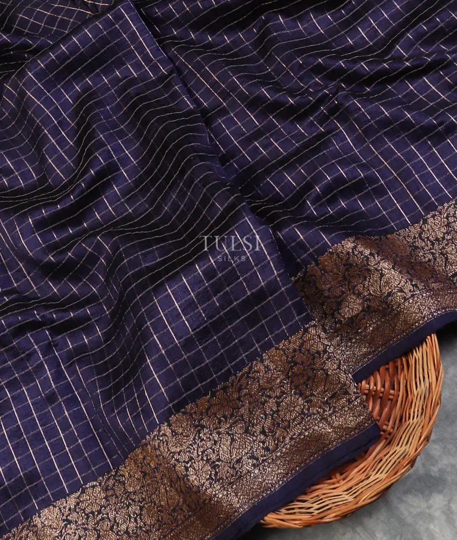 Blue Banaras Tussar Saree T586912-image