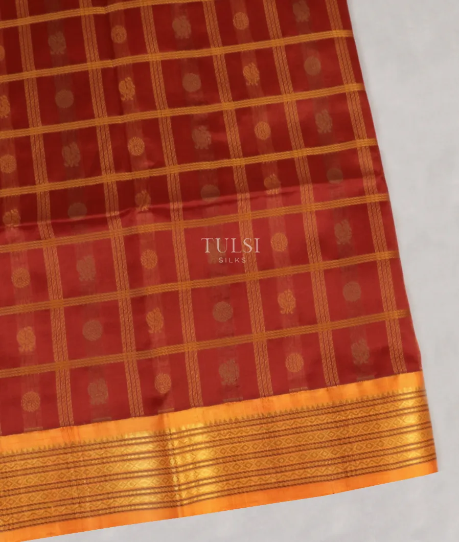 Maroon Silk Cotton Saree T586539-image