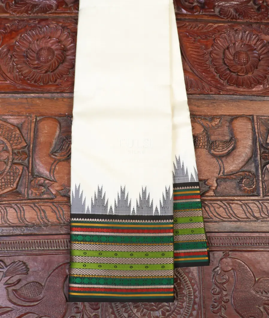 Off-White Kanjivaram Silk Saree T587258-image