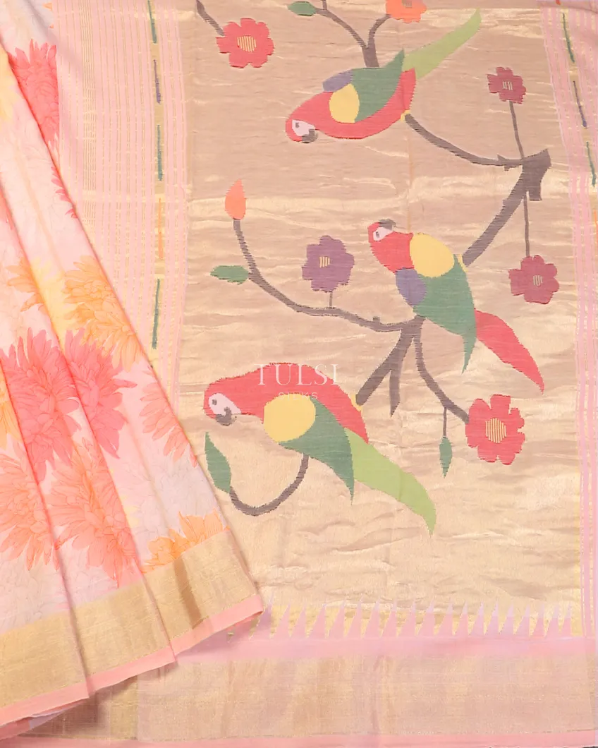 peach-tussar-cotton-saree-with-paithani-pallu-t586129-t586129-e