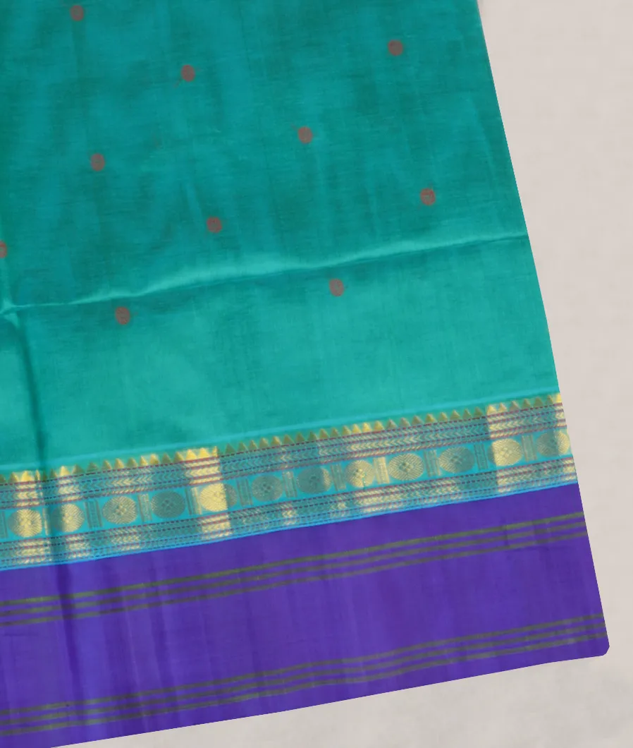 Bluish Green Silk Cotton Saree T586574-image
