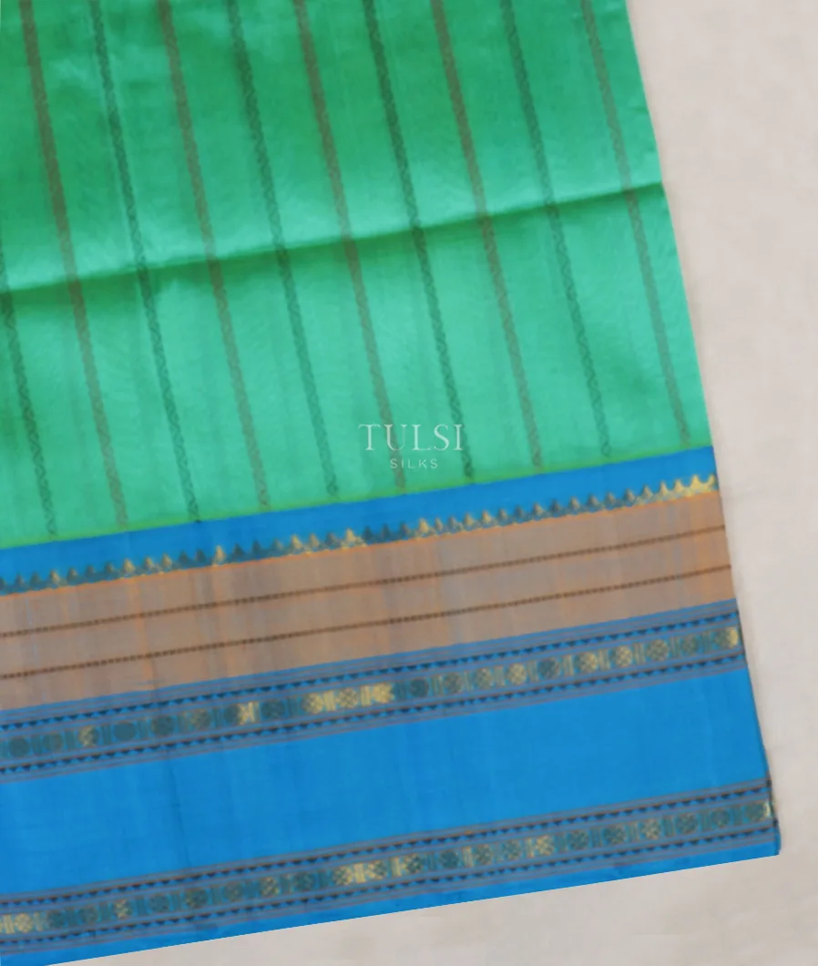 Bluish Green Silk Cotton Saree T586528-image