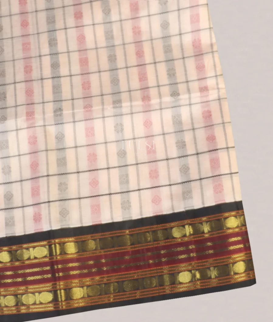 Off - White Silk Cotton Saree T586540-image