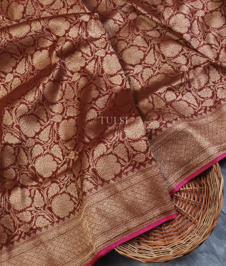 Brown Banaras Silk Saree T579941-image