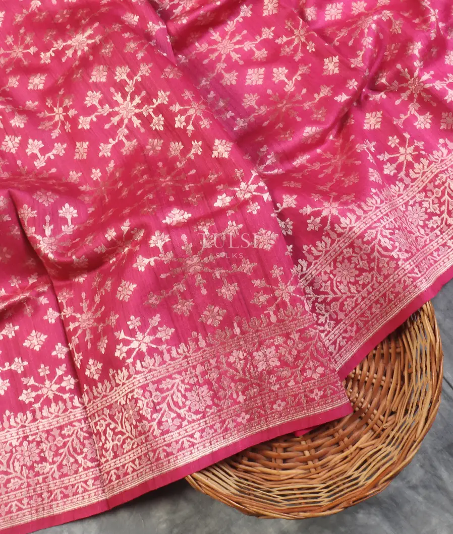 Pink Banaras Tussar Saree T561330-image