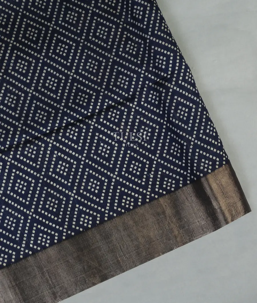Blue Printed Raw Silk Saree T576084-image