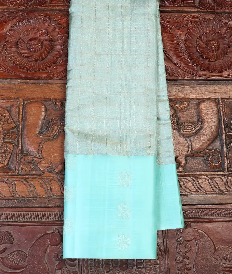 Greyish Blue Tissue Soft Silk Saree T587317-image