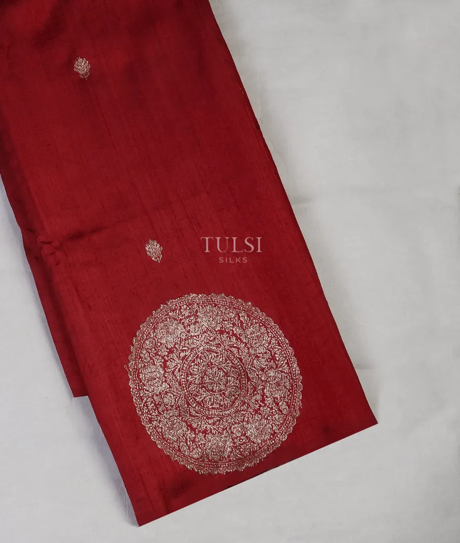 Maroon Banaras Tussar T582221-image