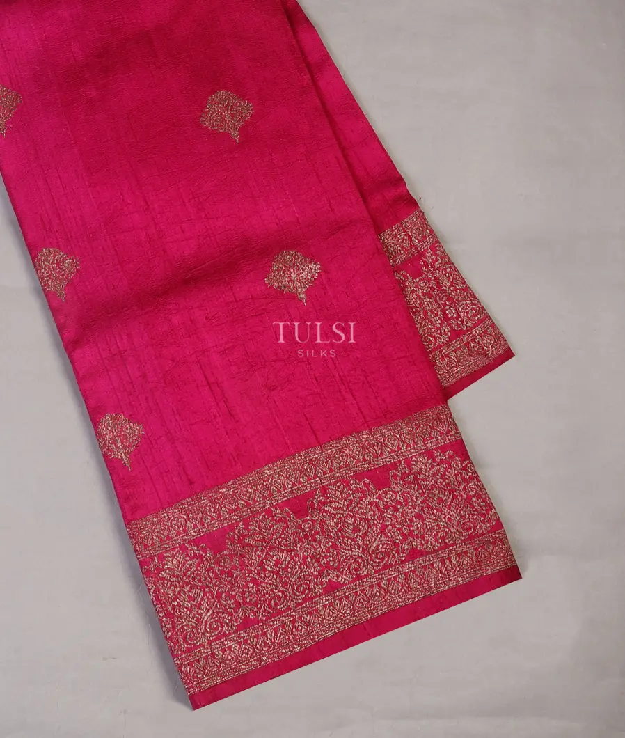 Pink Banaras Tussar Saree T543348-image
