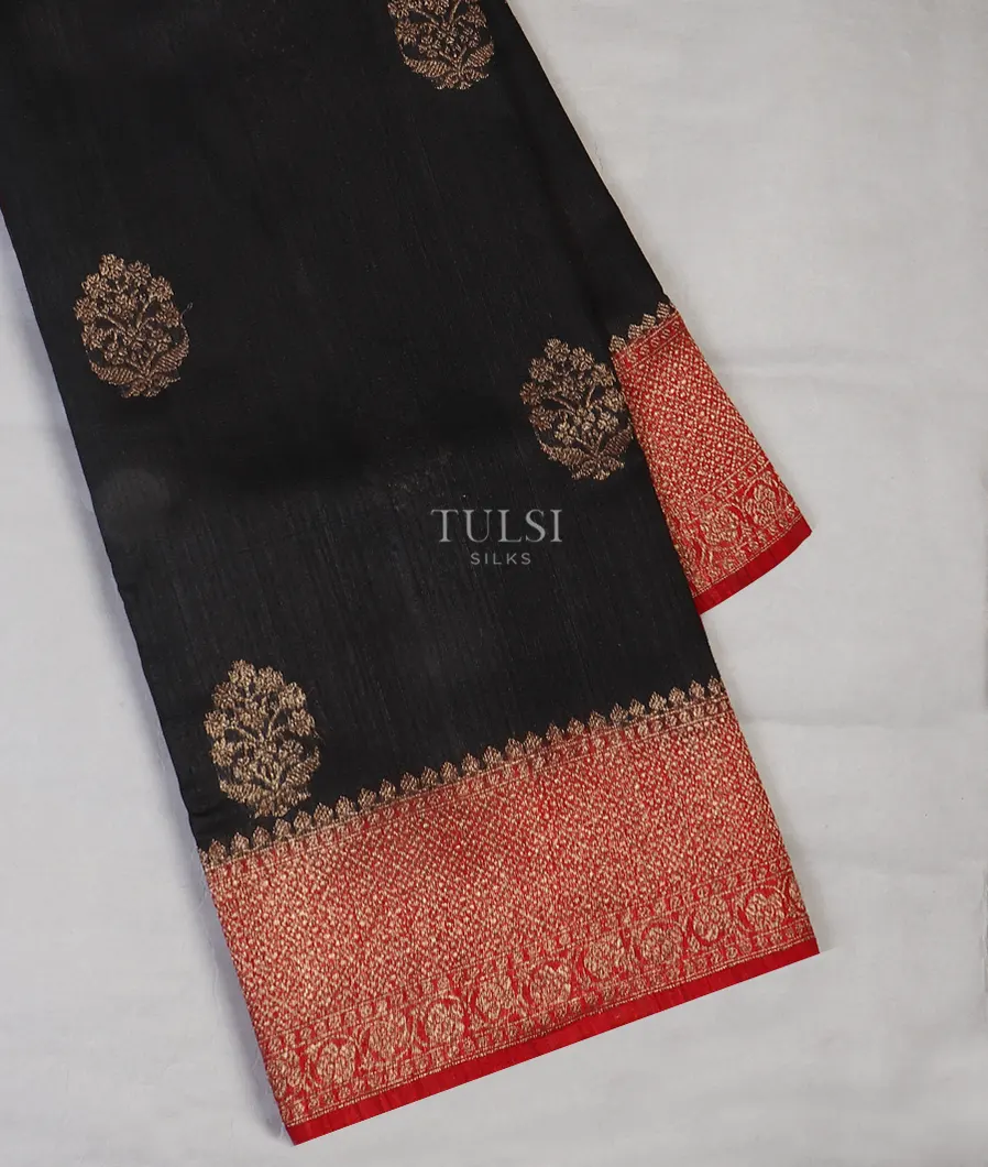 Black Banaras Tussar Saree T523194-1-image