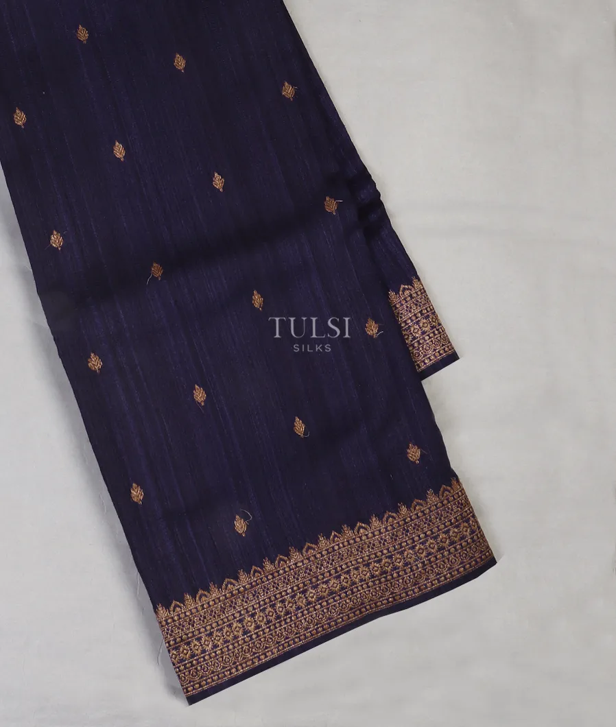 Blue Banaras Tussar Saree T525374-image