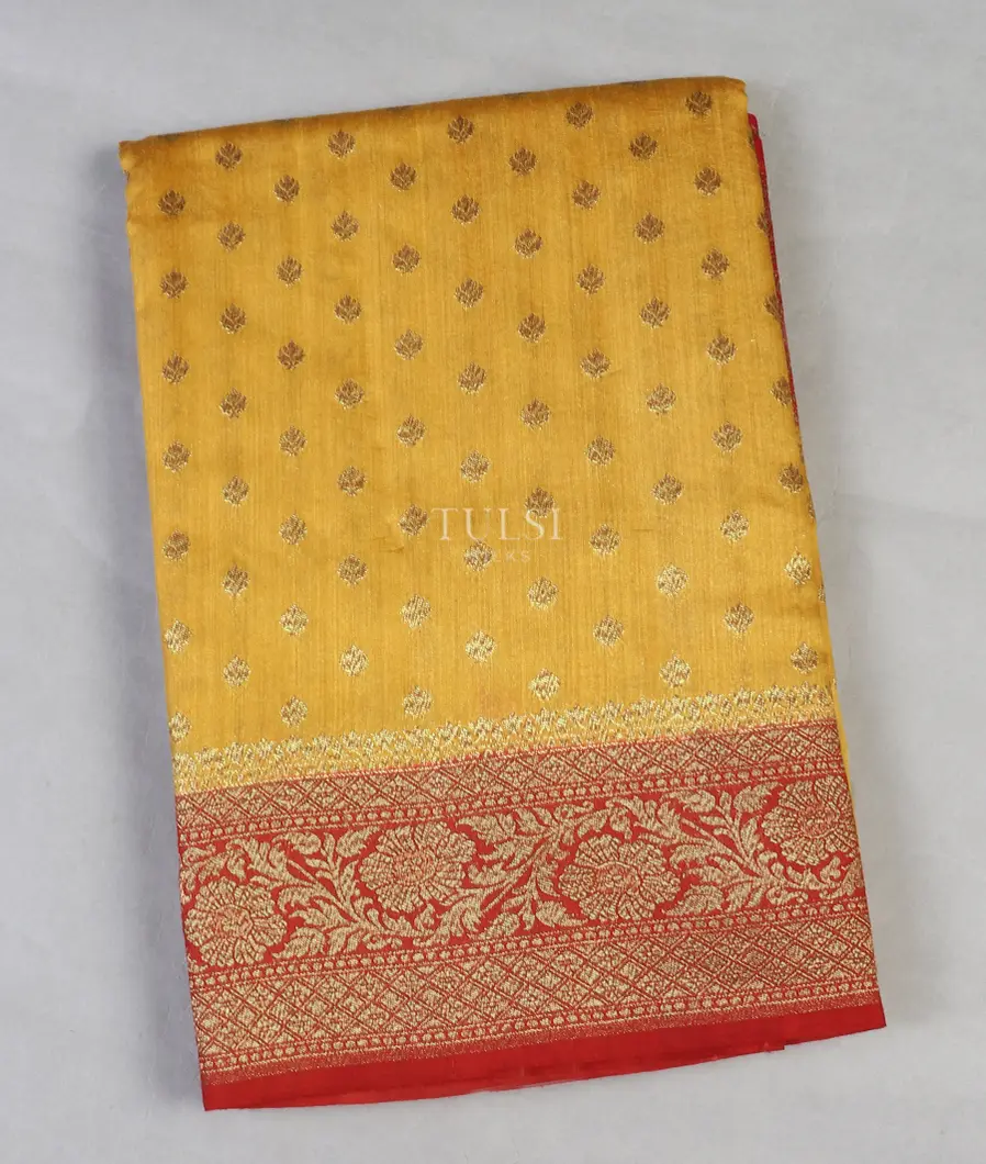 Yellow Banaras Tussar Saree T587690-image