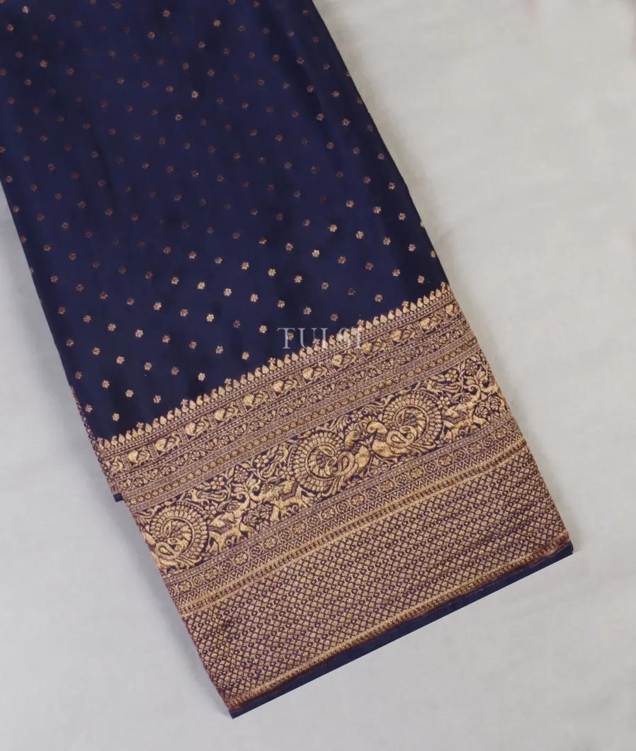 Blue Banaras Crepe Silk Saree T556892-image
