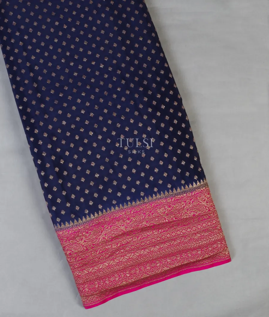 Blue Banaras Crepe Silk Saree T577567-image