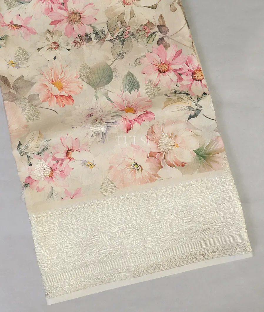Beige Banaras Kathan Silk Saree T572910-image