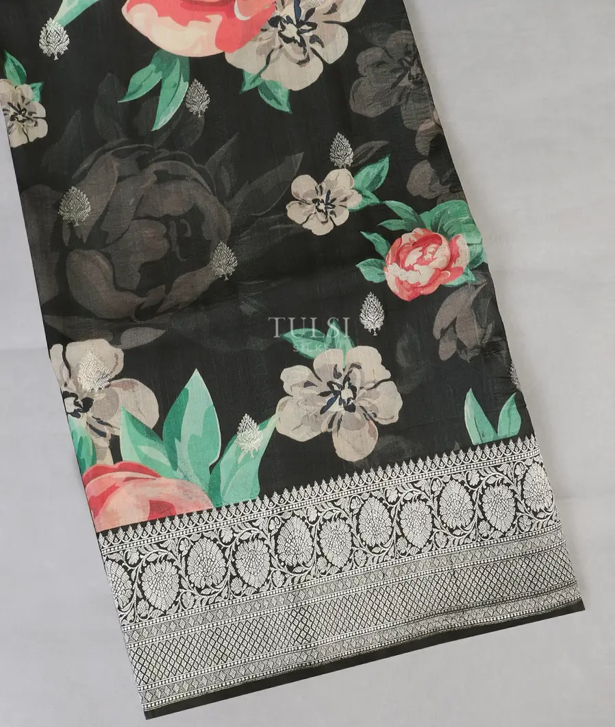 Black Banaras Kathan Silk Saree T491481-1-image