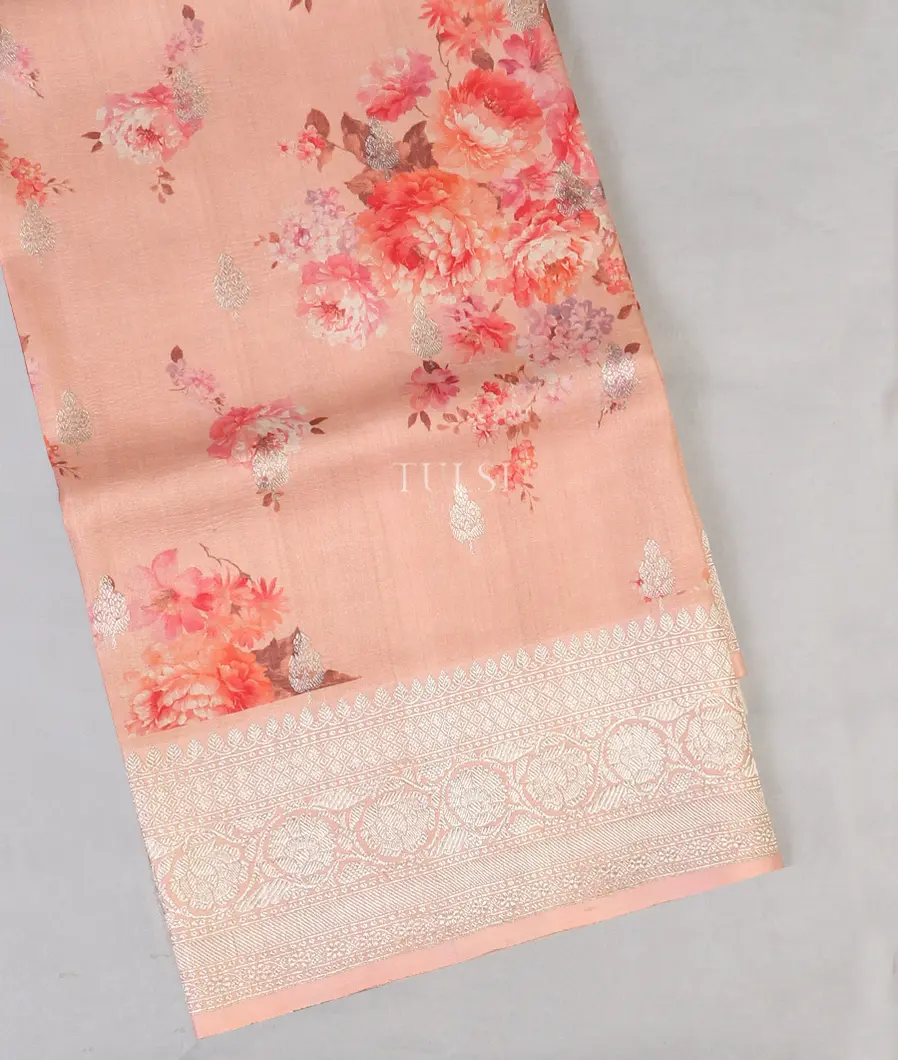 Peach Banaras Kathan Silk Saree T510110-1-image