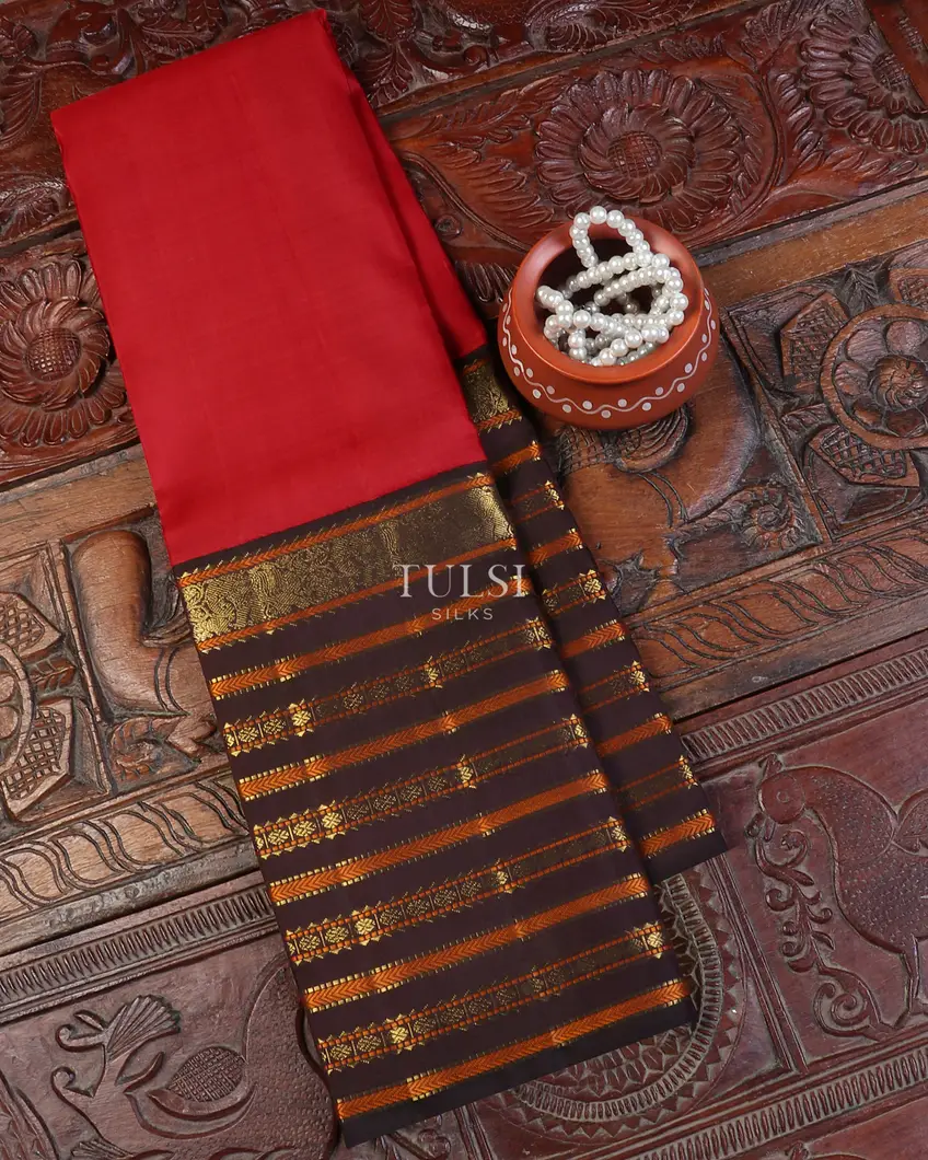 Red Kanjivaram Silk Saree T523205-image