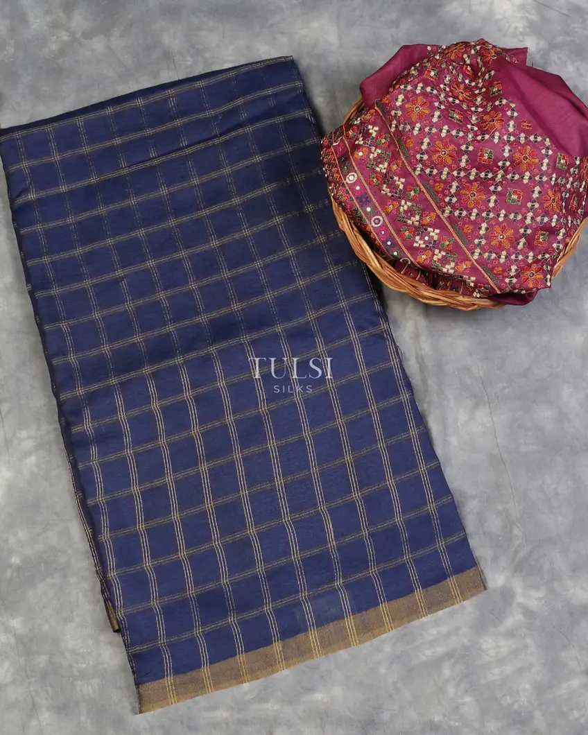 Blue Woven Tussar Saree T562627-image