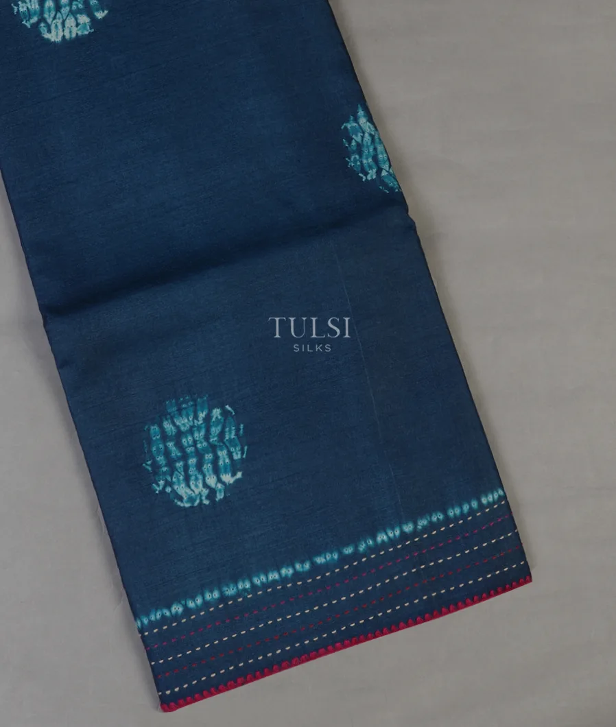 Blue Tussar Printed Saree T573615-image
