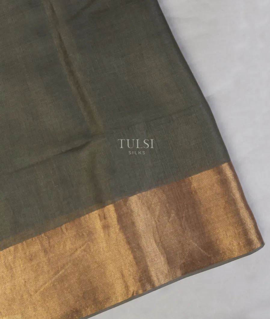 Grey Handwoven Linen Saree T585053-image