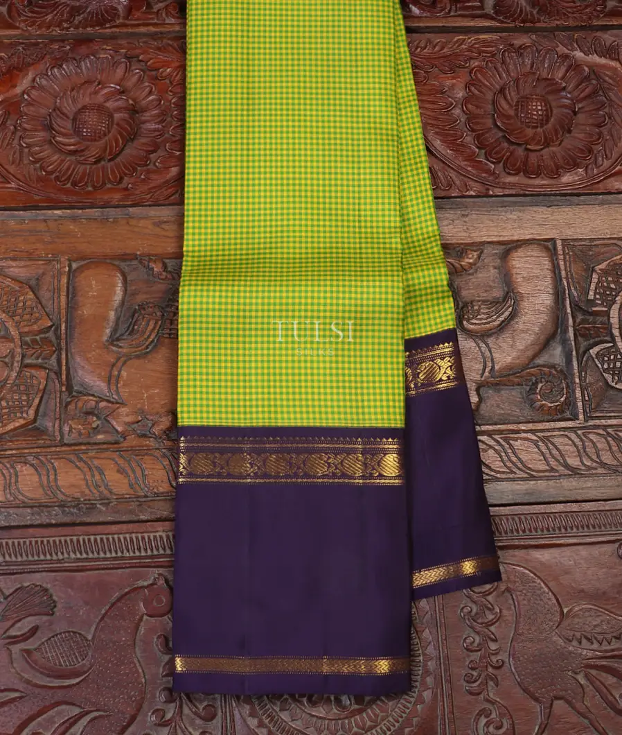 Green and Yellow Kanjivaram Silk Saree T560616-image