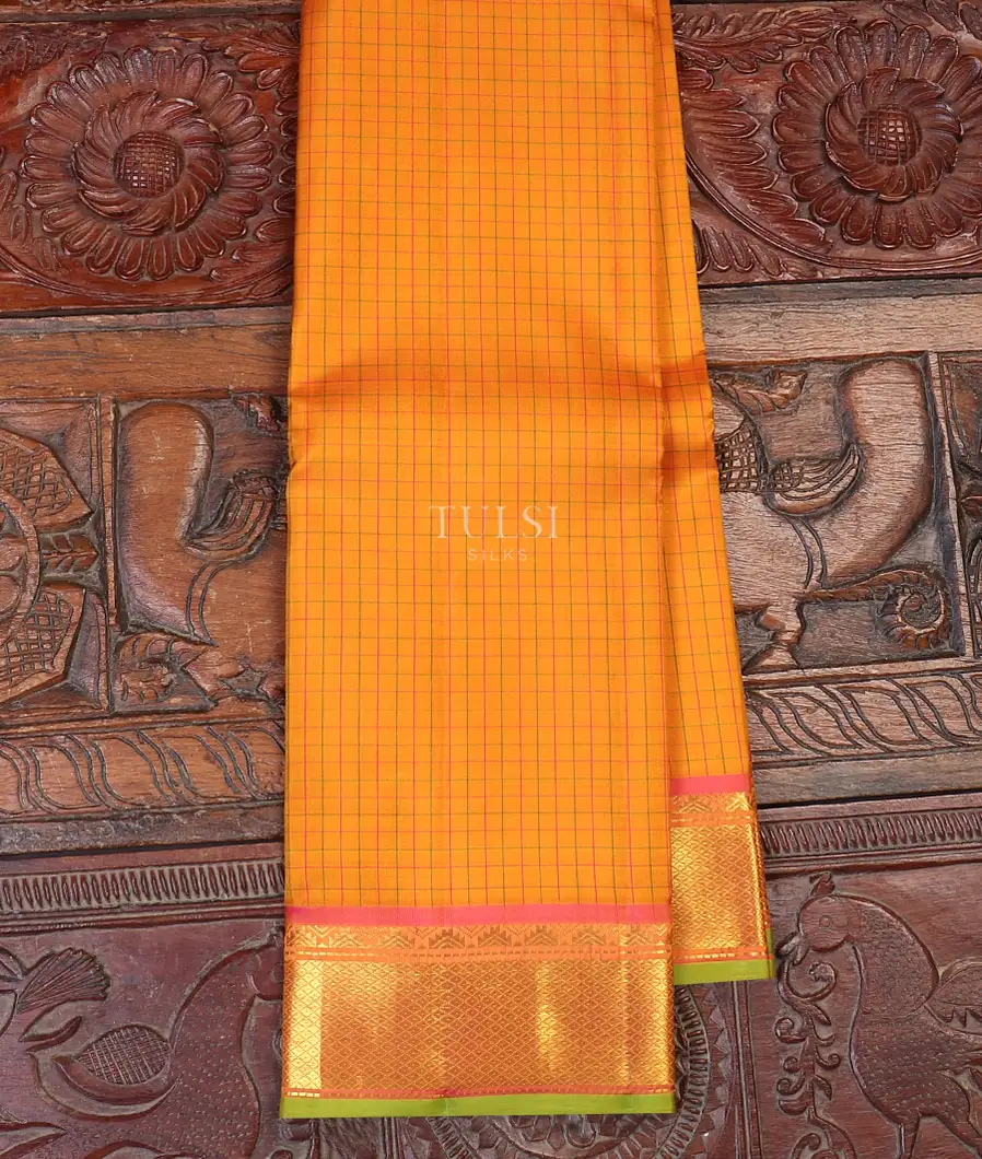 Mustard Yellow Kanjivaram Silk Saree T583360-image